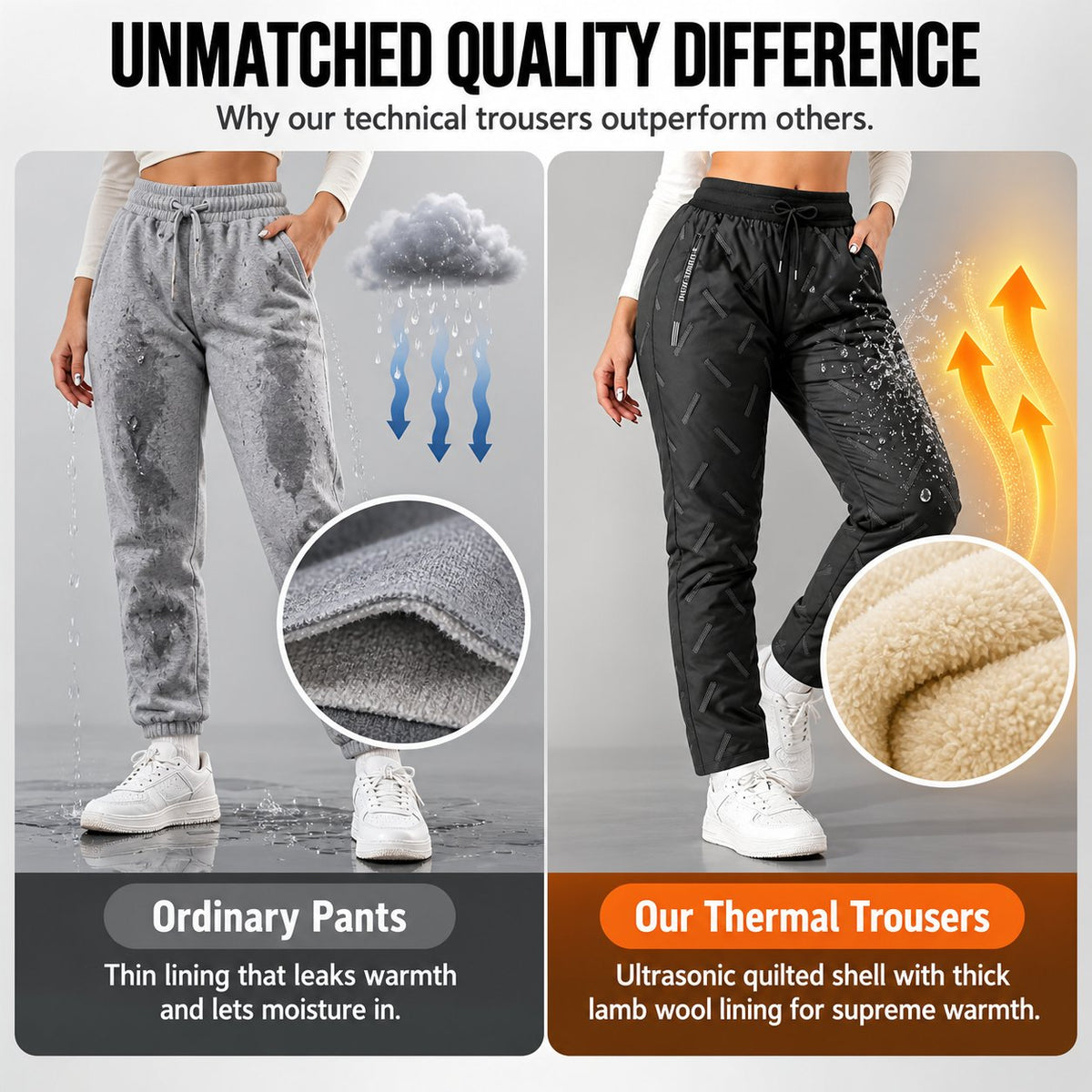 Unisex Outdoor Thermal Fleece-Lined Trousers
