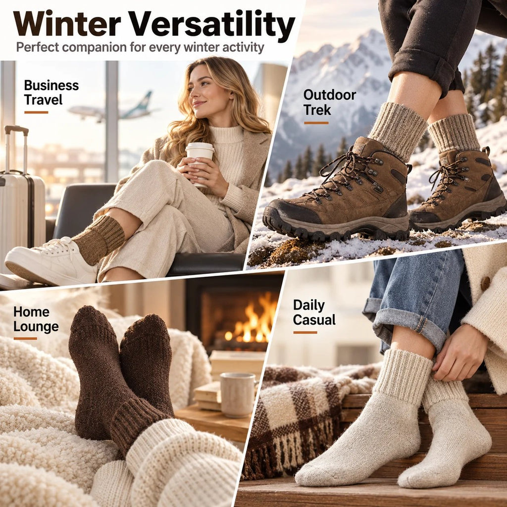 Fleece-lined and thickened winter socks