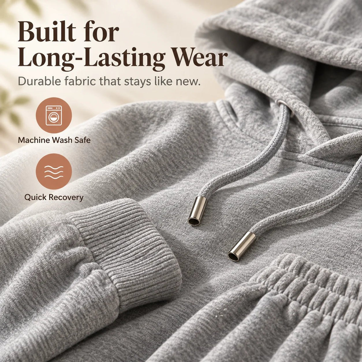 Women's Athleisure Two-Piece Set: Slimming Hooded Sweatshirt & Joggers Loungewear