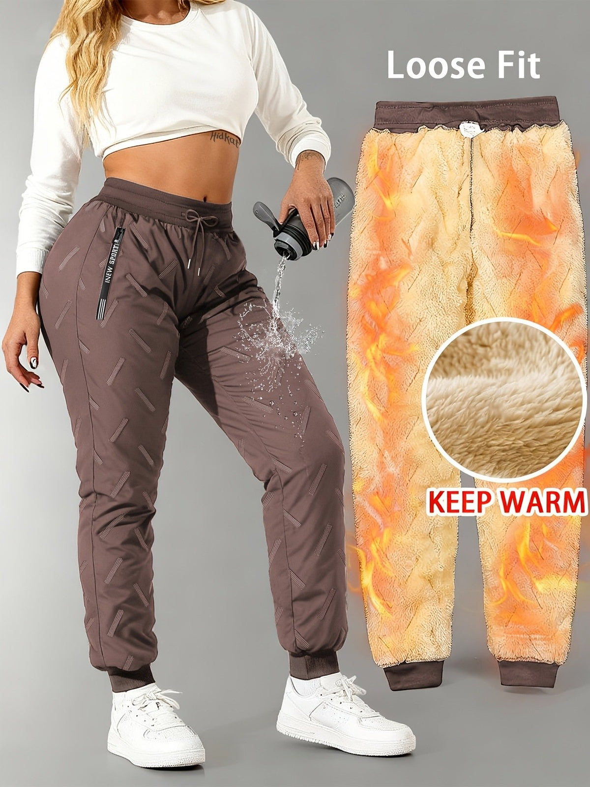 Unisex Outdoor Thermal Fleece-Lined Trousers