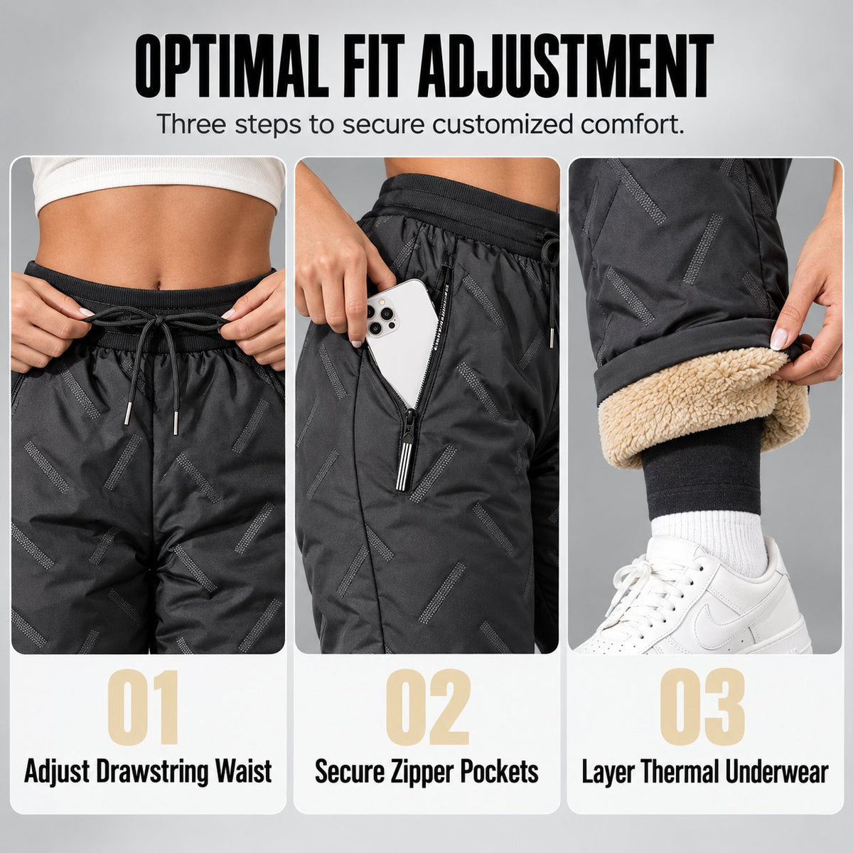 Unisex Outdoor Thermal Fleece-Lined Trousers