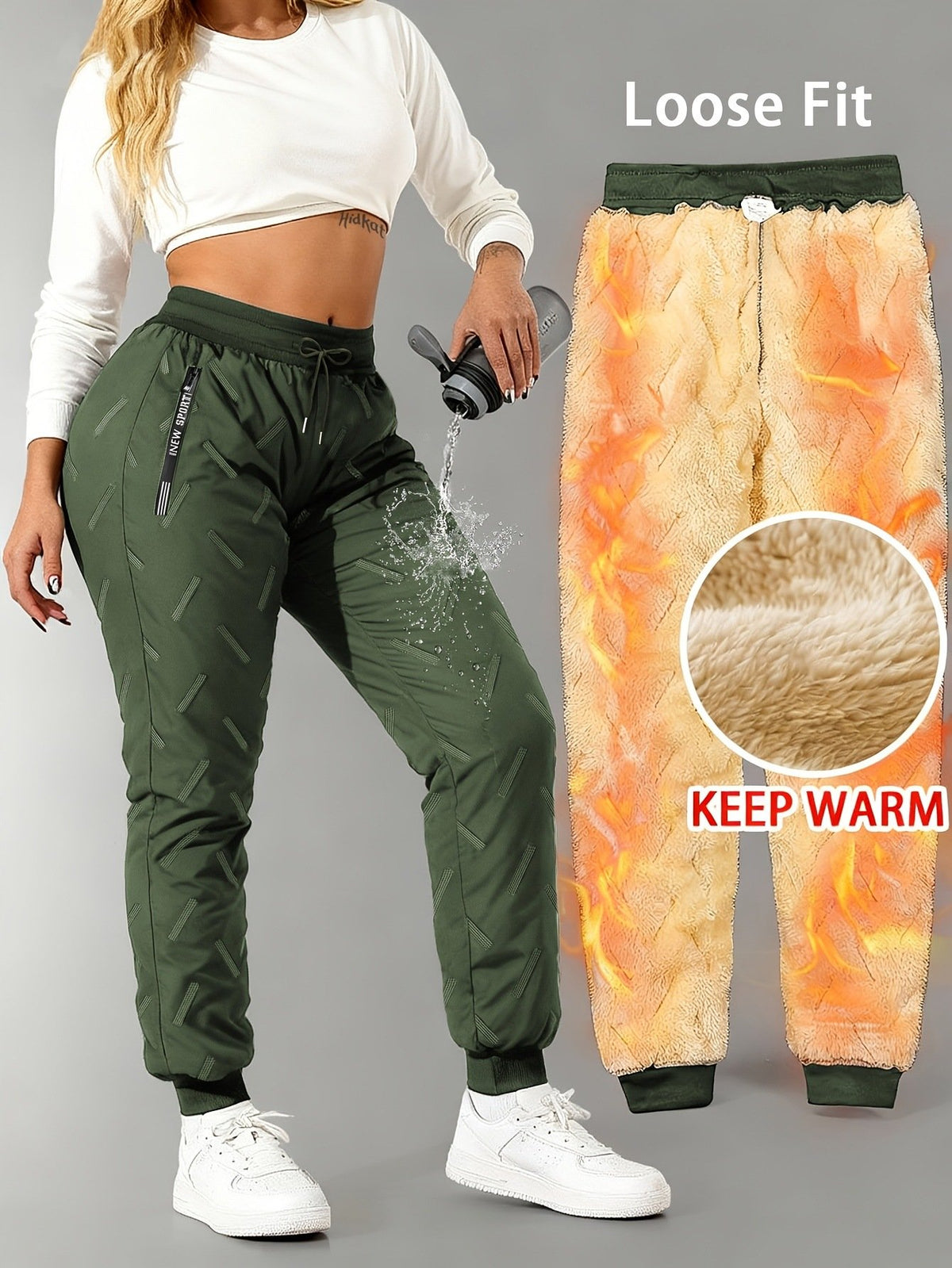 Unisex Outdoor Thermal Fleece-Lined Trousers