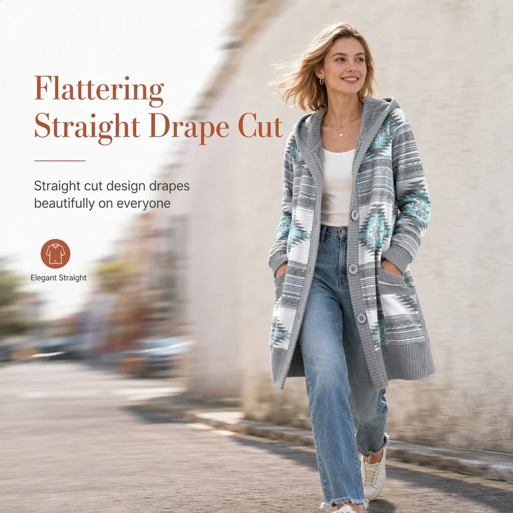 🌸Hot Sale 49% OFF💖Women's Mid-Length Hooded Knit with Cotton Lining