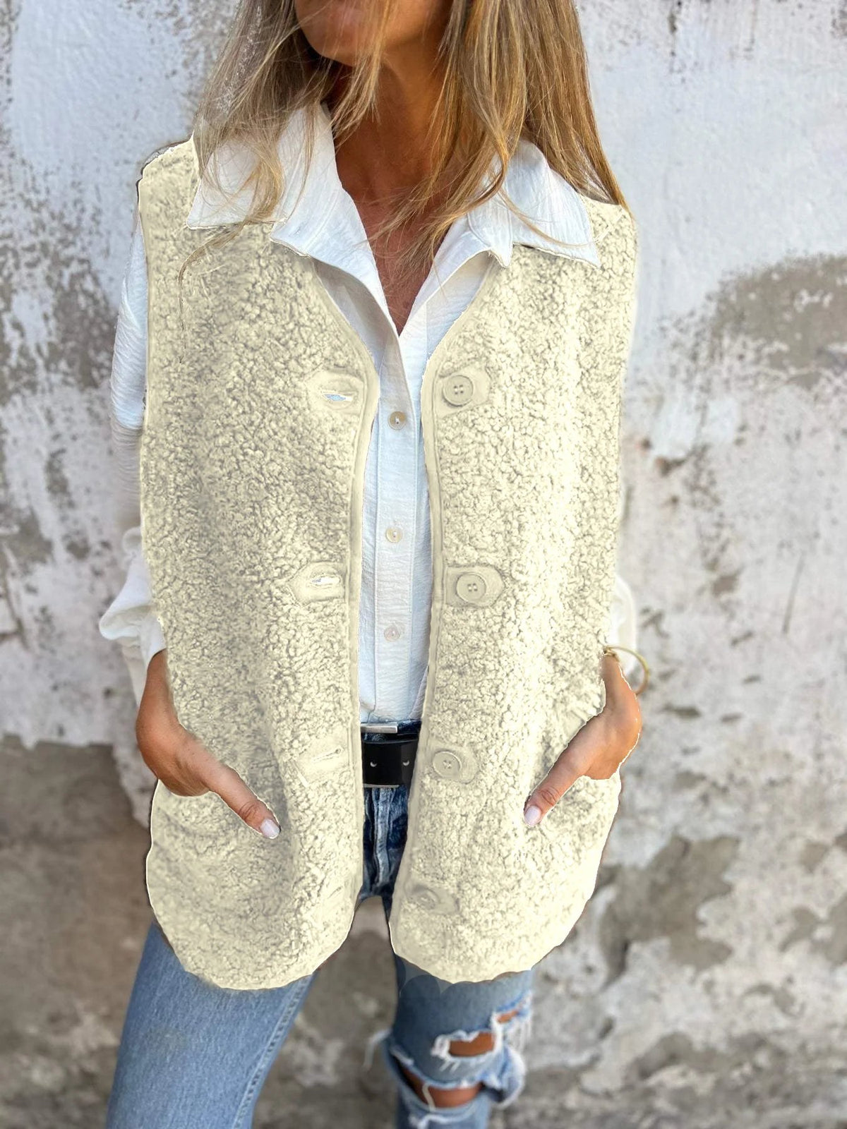 Women's Fall Button Down Short Warm Vest