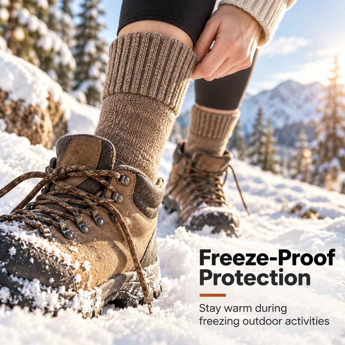 Fleece-lined and thickened winter socks