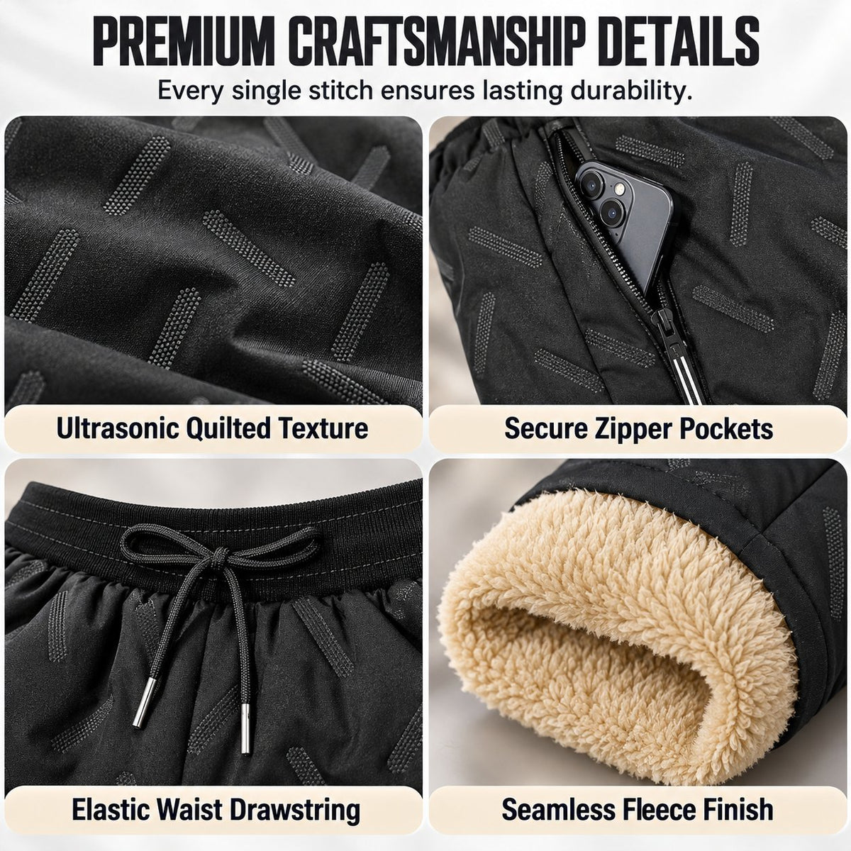 Unisex Outdoor Thermal Fleece-Lined Trousers