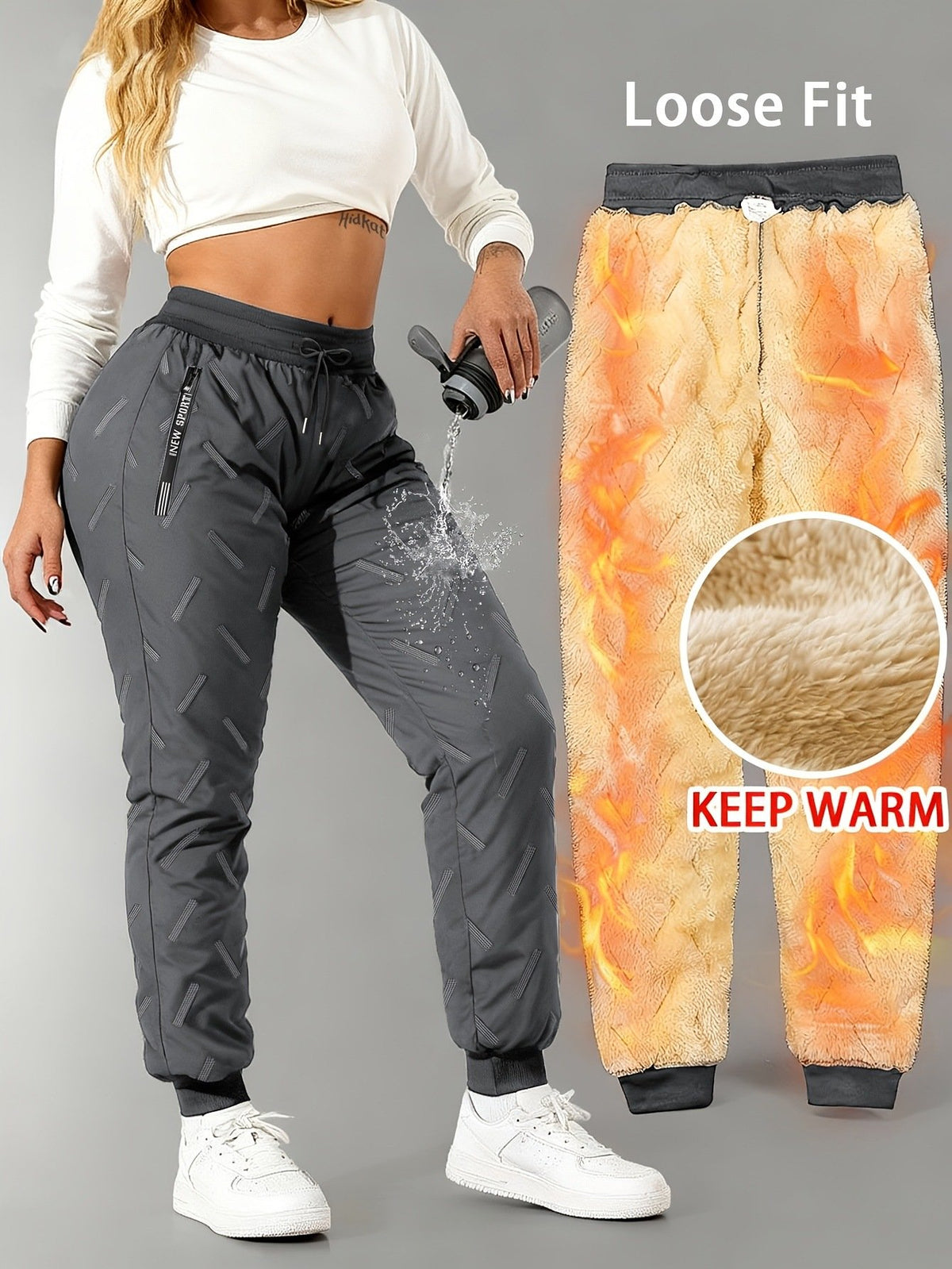 Unisex Outdoor Thermal Fleece-Lined Trousers