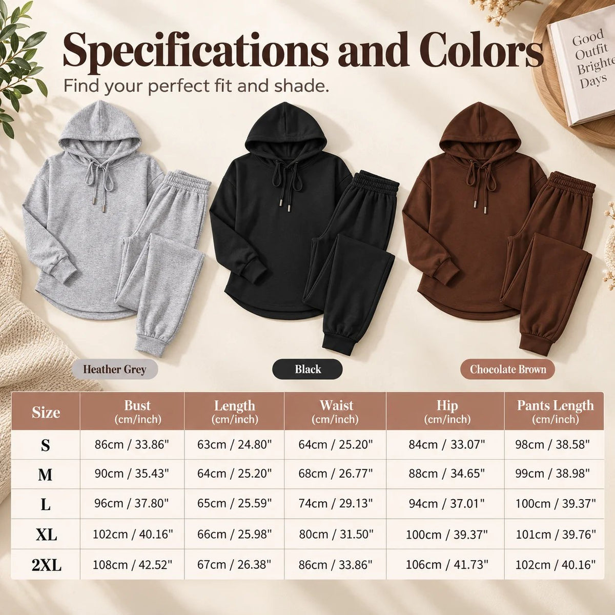 Women's Athleisure Two-Piece Set: Slimming Hooded Sweatshirt & Joggers Loungewear