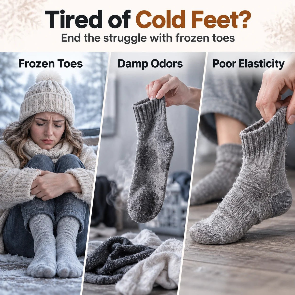 Fleece-lined and thickened winter socks
