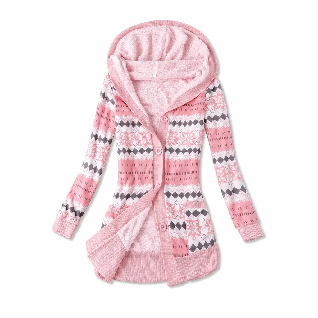 🌸Hot Sale 49% OFF💖Women's Mid-Length Hooded Knit with Cotton Lining